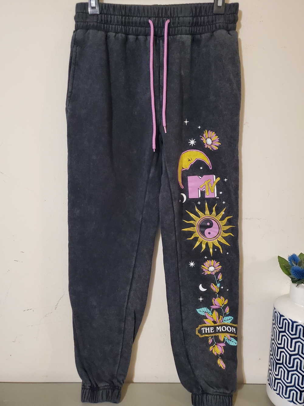 MTV Celestial Graphic Joggers with Pink Drawstring